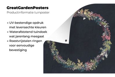 Gartenposter - 100x100 cm - Kranz - Pastell - Sommer (Gr. 100x100 cm)