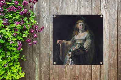 Gartenposter - 50x50 cm - Saskia von Uylenburgh - Gemälde von Rembrandt van Rijn