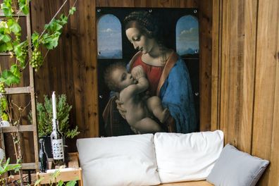 Gartenposter - 90x120 cm - Die Jungfrau Maria - Leonardo da Vinci (Gr. 90x120 cm)