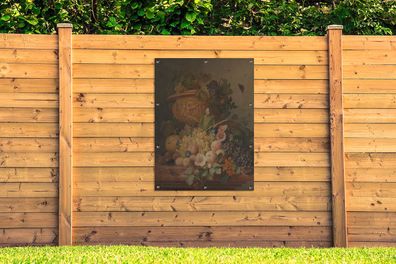 Gartenposter - 90x120 cm - Stilleben mit Blumen und Obst - Gemälde von Eelke Jelles E