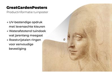 Gartenposter - 90x120 cm - Skizze - Leonardo da Vinci (Gr. 90x120 cm)