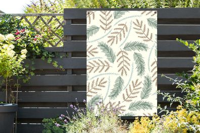 Gartenposter - 80x120 cm - Blätter - Patterns - Federn (Gr. 80x120 cm)