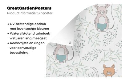 Gartenposter - 80x120 cm - Katzen - Maus - Muster (Gr. 80x120 cm)