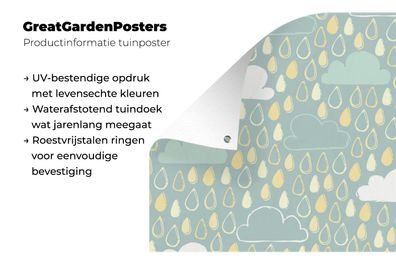 Gartenposter - 40x60 cm - Wolken - Regentropfen - Muster (Gr. 40x60 cm)