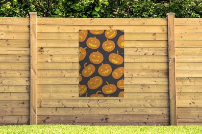 Gartenposter - 80x120 cm - Halloween - Kürbis - Muster (Gr. 80x120 cm)