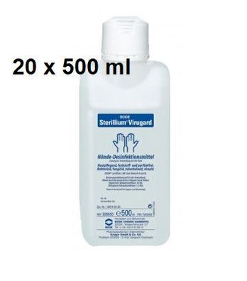 20 x 500 ml = 10 Liter Sterillium Virugard Händedesinfektion Bode Verfall 03/2023