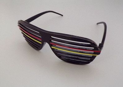 Shutter Shade Spaß Partybrille Fußball Fanbrille Atzenbrille Schwarz Rot Gold