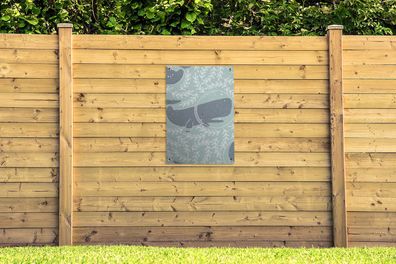 Gartenposter - 60x90 cm - Astronaut - Blauwal - Muster (Gr. 60x90 cm)