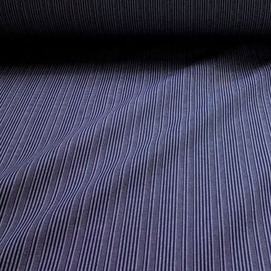10 Meter Stoff Baumwolle Stresemann Streifen dunkelblau weiß Stresemannstreifen