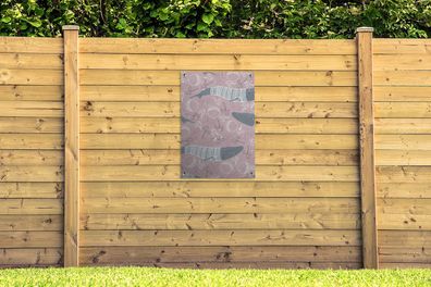 Gartenposter - 60x90 cm - Pullover - Blauwal - Muster (Gr. 60x90 cm)