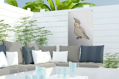 Gartenposter - 40x60 cm - Kinder - Vogel - Weiß (Gr. 40x60 cm)
