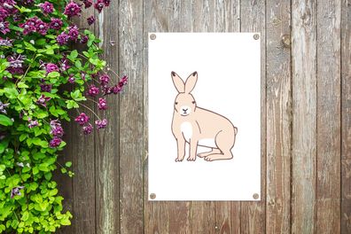 Gartenposter - 40x60 cm - Kaninchen - Kinder - Weiß (Gr. 40x60 cm)