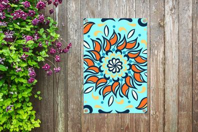 Gartenposter - 40x60 cm - Sonnenblume - Blütenblätter - Blau - Muster (Gr. 40x60 cm)