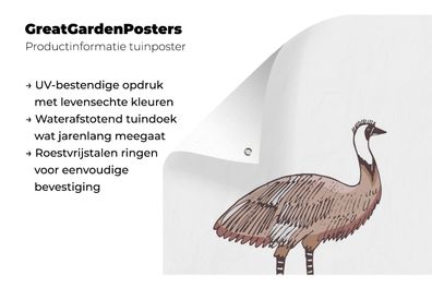 Gartenposter - 120x180 cm - Vogel - Kinder - Weiß (Gr. 120x180 cm)