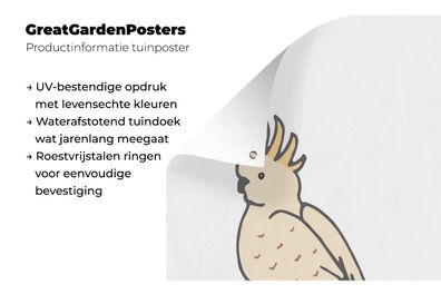 Gartenposter - 80x120 cm - Kinder - Vogel - Weiß (Gr. 80x120 cm)