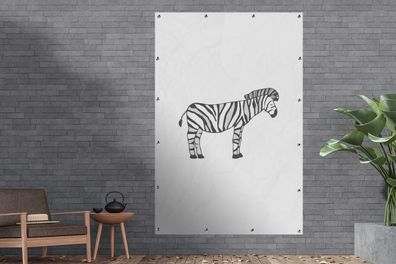 Gartenposter - 120x180 cm - Zebra - Kinder - Weiß (Gr. 120x180 cm)
