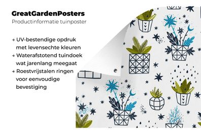 Gartenposter - 40x60 cm - Design - Pflanzen - Töpfe (Gr. 40x60 cm)