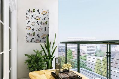 Gartenposter - 40x60 cm - Design - Blätter - Blumen (Gr. 40x60 cm)