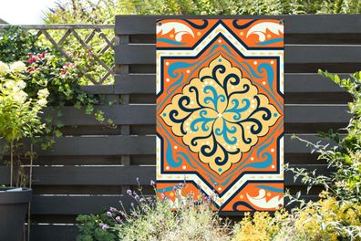 Gartenposter - 80x120 cm - Quadrat - Linie - Muster (Gr. 80x120 cm)
