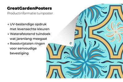 Gartenposter - 40x60 cm - Blumen - Blätter - Gelb - Muster (Gr. 40x60 cm)