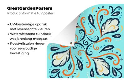 Gartenposter - 50x50 cm - Federn - Quadratisch - Muster (Gr. 50x50 cm)