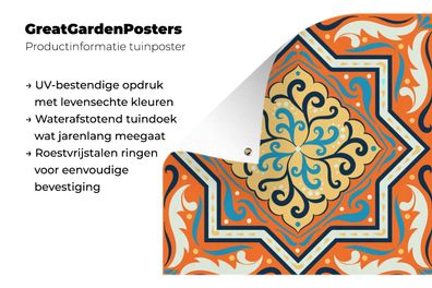 Gartenposter - 100x100 cm - Quadratisch - Blau - Orange (Gr. 100x100 cm)
