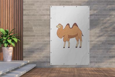 Gartenposter - 120x180 cm - Kamel - Kinder - Weiß (Gr. 120x180 cm)