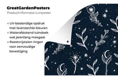 Gartenposter - 80x120 cm - Design - Blätter - Sterne (Gr. 80x120 cm)