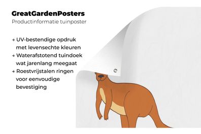 Gartenposter - 120x180 cm - Känguru - Kinder - Weiß (Gr. 120x180 cm)