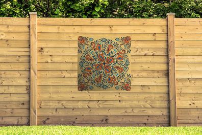 Gartenposter - 100x100 cm - Blume - Blütenblätter - Orange - Muster (Gr. 100x100 cm)