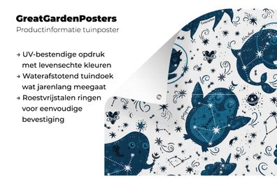 Gartenposter - 80x120 cm - Design - Konstellation - Tiere (Gr. 80x120 cm)