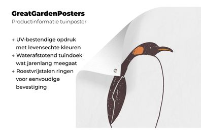 Gartenposter - 120x180 cm - Pinguin - Kinder - Weiß (Gr. 120x180 cm)