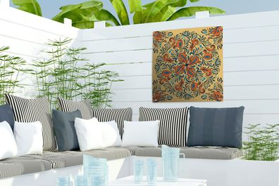 Gartenposter - 50x50 cm - Blume - Blütenblätter - Orange - Muster (Gr. 50x50 cm)