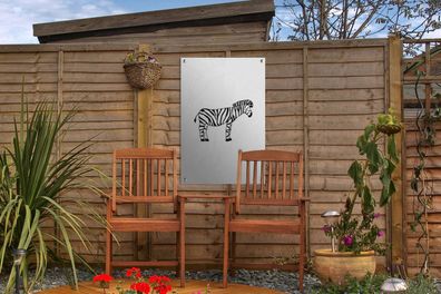Gartenposter - 40x60 cm - Zebra - Weiß - Kinder (Gr. 40x60 cm)
