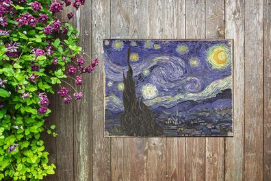 Gartenposter - 40x30 cm - Sternennacht - Vincent van Gogh (Gr. 40x30 cm)