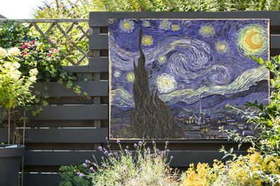 Gartenposter - 120x90 cm - Sternennacht - Vincent van Gogh (Gr. 120x90 cm)