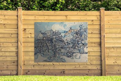 Gartenposter - 160x120 cm - Alter Weinberg mit Bäuerin - Vincent van Gogh