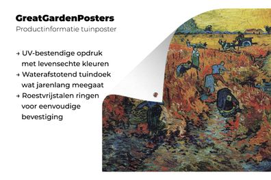 Gartenposter - 80x60 cm - Der rote Weinberg - Vincent van Gogh (Gr. 80x60 cm)