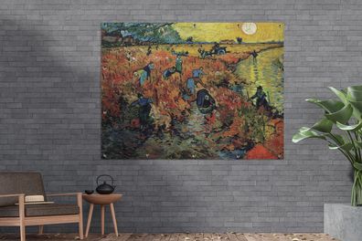 Gartenposter - 160x120 cm - Der rote Weinberg - Vincent van Gogh (Gr. 160x120 cm)