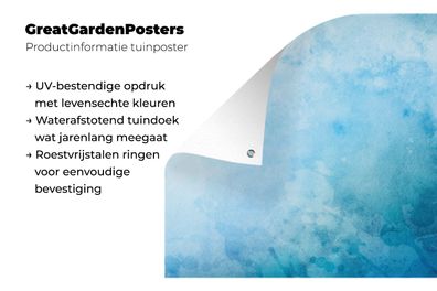 Gartenposter - 90x60 cm - Aquarell - Hellblau (Gr. 90x60 cm)