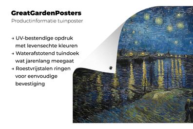 Gartenposter - 40x30 cm - Sternennacht über dem Orsay Paris - Vincent Van Gogh