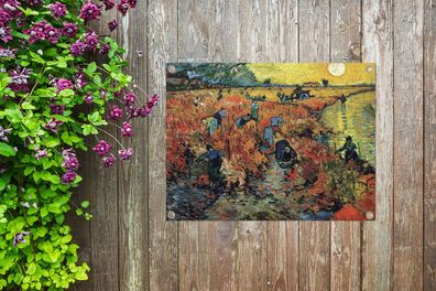 Gartenposter - 40x30 cm - Der rote Weinberg - Vincent van Gogh (Gr. 40x30 cm)