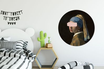 Runde Wandbilder - 90x90 cm - Mädchen mit Perlenohrring - Vermeer - Kunst