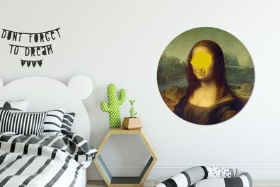 Runde Wandbilder - 90x90 cm - Mona Lisa - Leonardo da Vinci - Kunst (Gr. 90x90 cm)