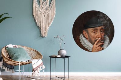 Runde Wandbilder - 90x90 cm - Wilhelm von Oranien - Kunst - Rauchen (Gr. 90x90 cm)