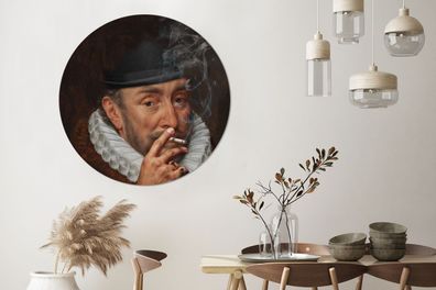 Runde Wandbilder - 140x140 cm - Wilhelm von Oranien - Kunst - Rauchen