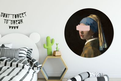 Runde Wandbilder - 120x120 cm - Mädchen mit Perlenohrring - Vermeer - Kunst