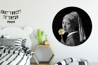 Runde Wandbilder - 140x140 cm - Das Mädchen mit dem Perlenohrring - Vermeer - Süßigke