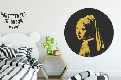 Runde Wandbilder - 120x120 cm - Das Mädchen mit dem Perlenohrring - Vermeer - Kunst