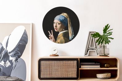 Runde Wandbilder - 60x60 cm - Das Mädchen mit dem Perlenohrring - Vermeer - Kunst